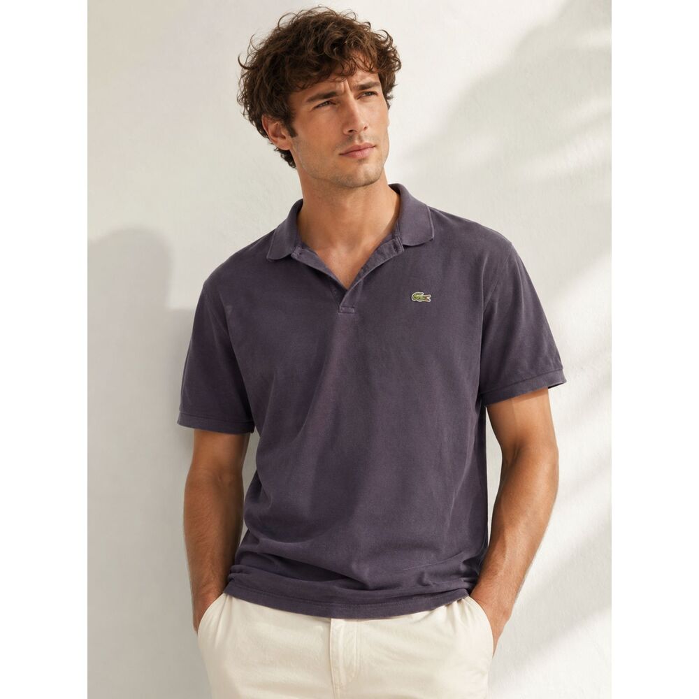 Lacoste L!VE Men’s Cotton Polo Shirt Size 8 Fits XL Purple Gray Relaxed Fit